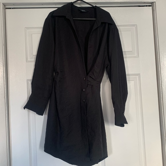 & Other Stories Asymmetric Mini Shirt Dress - Picture 2 of 3